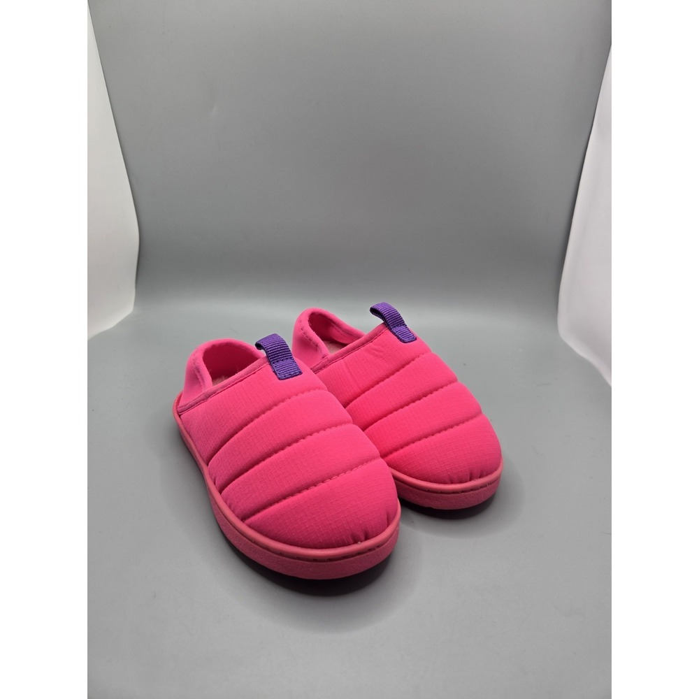 Wonder Nation Girls Pink Quilted Slip‎ On Slippers Cozy Indoor Shoes